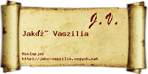 Jakó Vaszilia névjegykártya